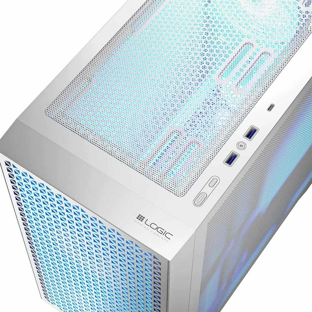 Kasë LOGIC DART PRO ARGB MINI USB-C, Bardhë
