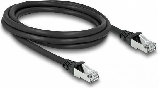 Kabllo rrjeti DeLOCK Cat6A RJ45 S/FTP, 2 m, PUR Outdoor, e zezë