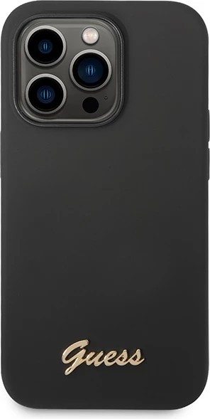 Mbështjellës Guess GUHCP14XSLSMK për iPhone 14 Pro Max 6.7", silikon, i zi
