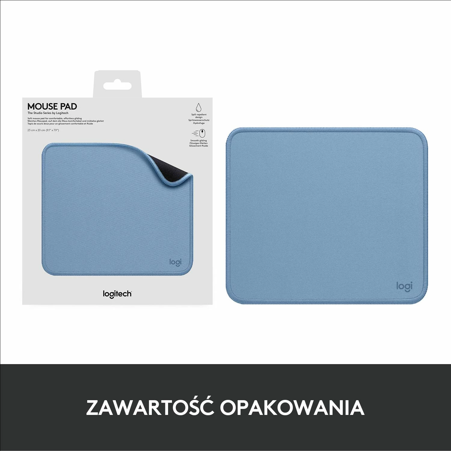Mauspad Logitech Studio Series 956-000051 23x20cm trashësi 0.3cm, Blue Grey