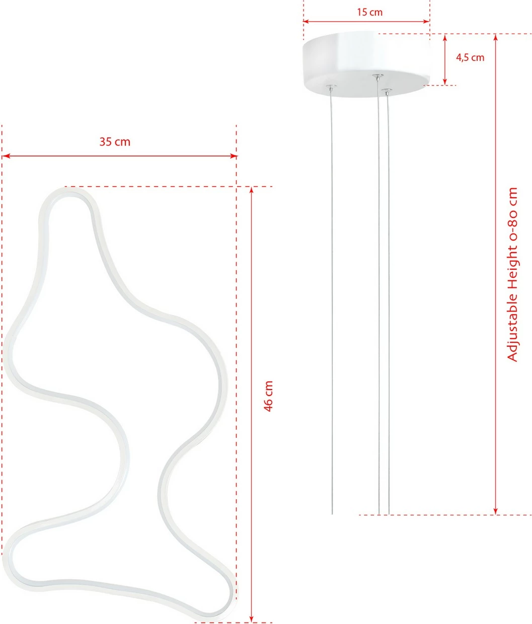 Llambë varëse Opviq, dizajn artistik, trup i bardhë, dritë e bardhë