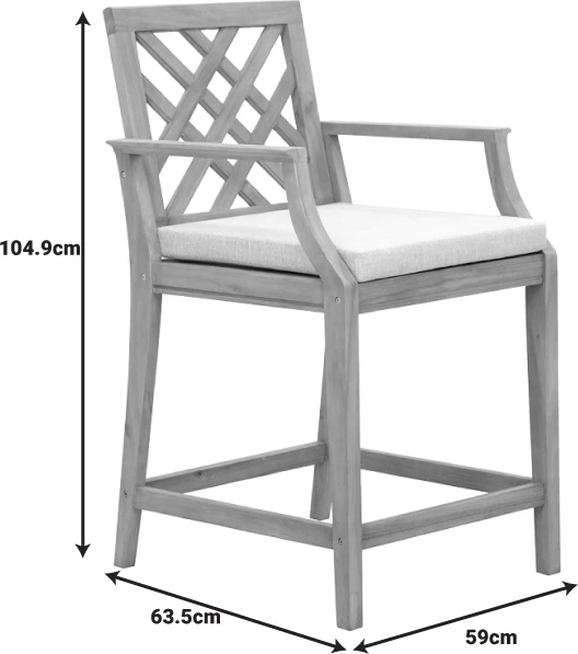 Set tavoline me karrige Bravo-Amalfi, dru akacie dhe pëlhurë bezhë, 130x70x90cm