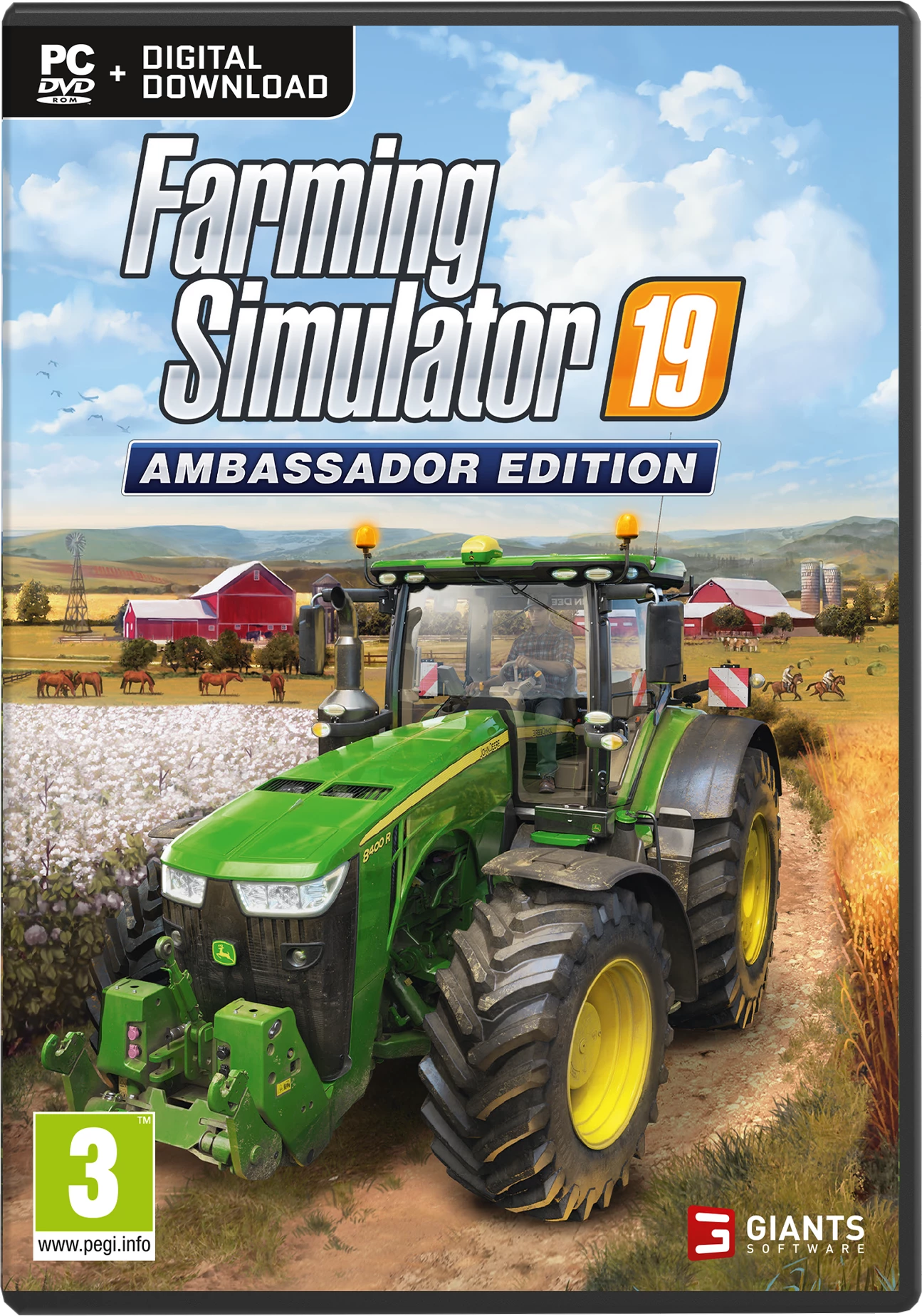 Lojë PC GIANTS Software Farming Simulator 19 Ambassador Edition, Digital Download, set me expansion-e dhe content pack-e