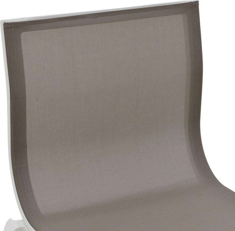 Karrige për bar Melina, alumini i bardhë, tekstil gri, 45x49x115cm