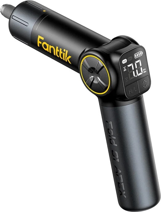 Vidhosëse elektrike, Fanttik, S1 Apex Deluxe, 0.5–7 Nm, 2 shpejtësi 100/250 rpm, ekran LED, dorezë e palosshme, bateri 2500 mAh, set me 20 biti S2 dhe kasë magnetike