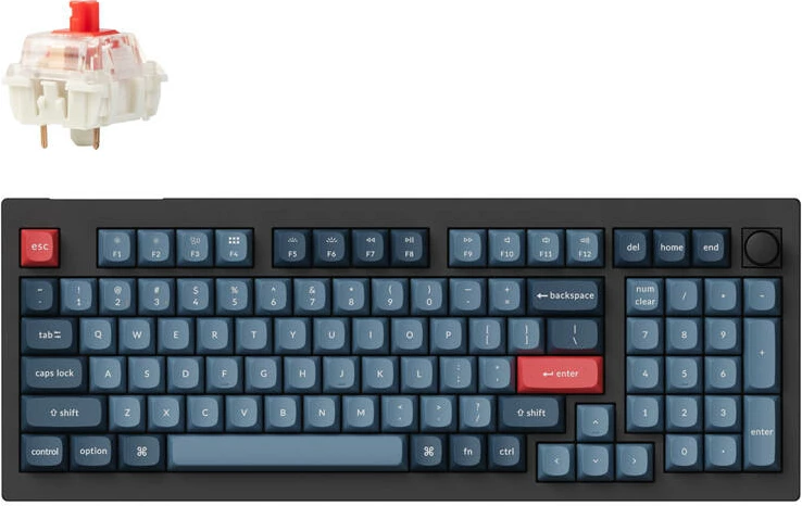 Tastierë mekanike wireless Keychron V5 Max, RGB, Gateron Jupiter Red Switch, me knob, e zezë