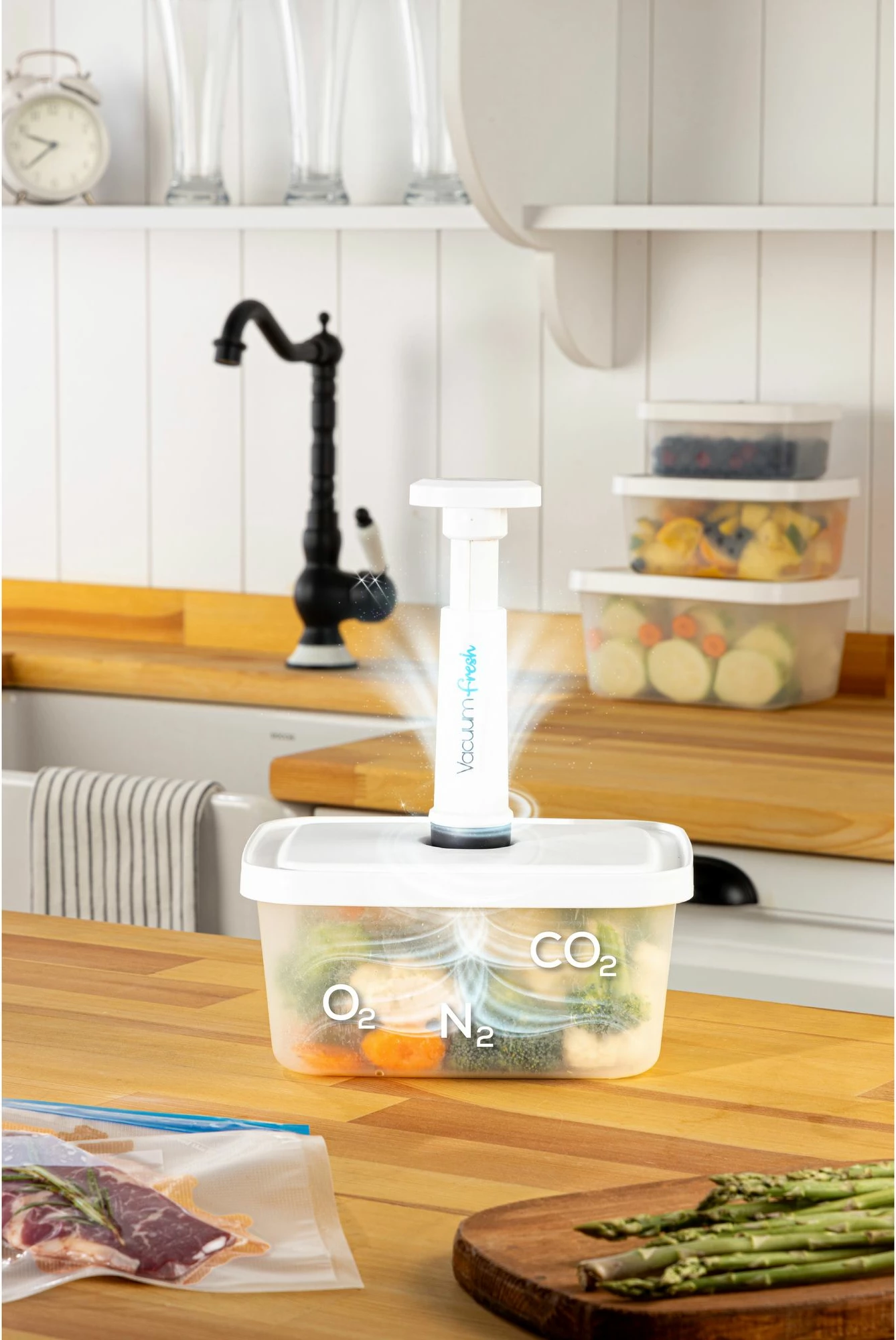 Set kuti dhe qese për ruajtje ushqimi, 13 copë, Hermia, VCC-13-PMP, transparente