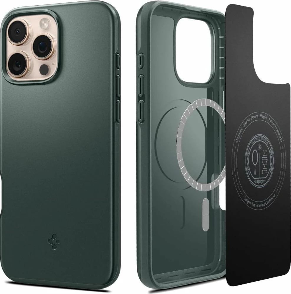 Mbështjellës, Spigen, Thin Fit Mag për iPhone 16 Pro Max, MagSafe, 1.55mm, i gjelbër