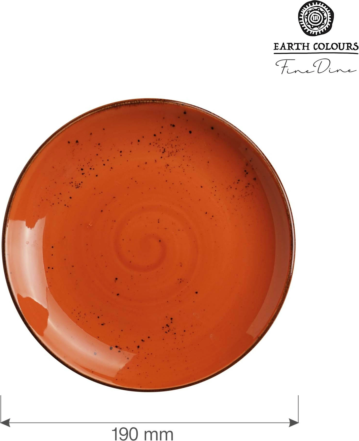 Pjatë e sheshtë Fine Dine Dahlia Ø190 mm, portokalli, set 6 copë
