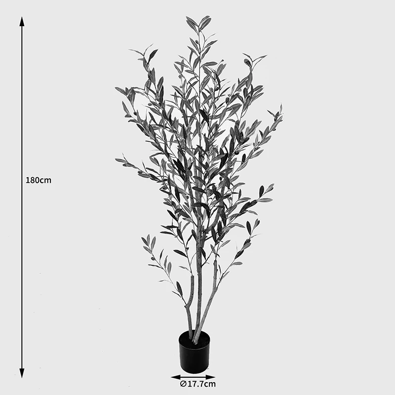 Bimë dekorative në vazo Olia, e gjelbër, 65x55x180cm