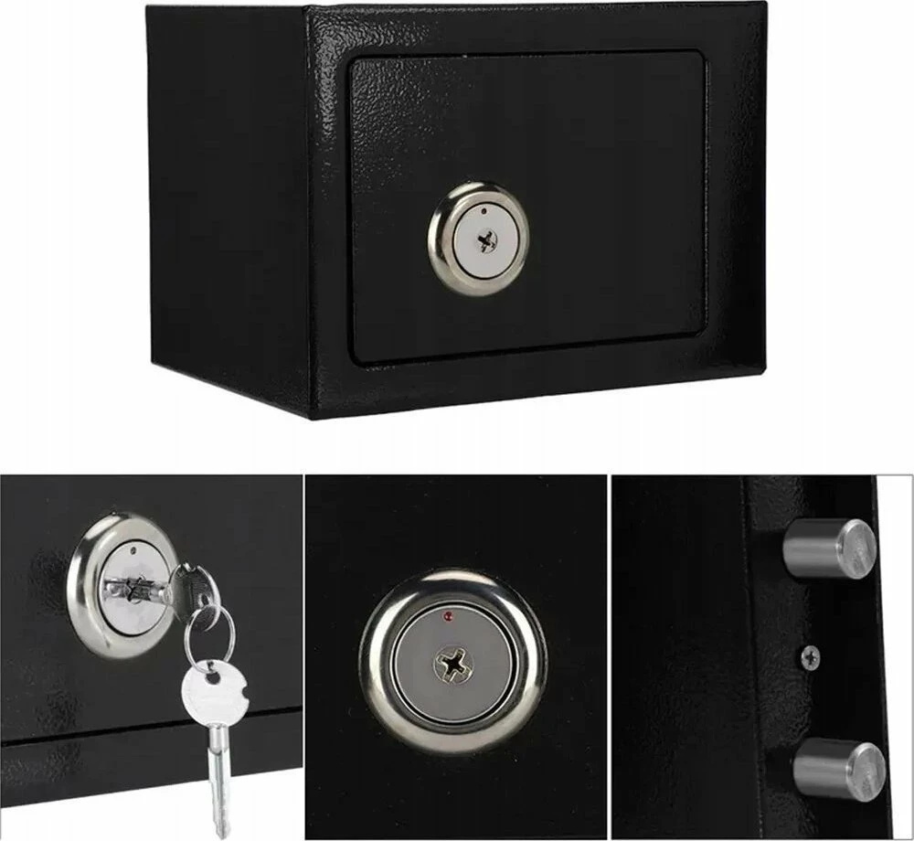Kasafortë ExtraLink S-404, 4.5 L, bravë me çelës, 230×170×170 mm, e zezë, set 3 çelësa