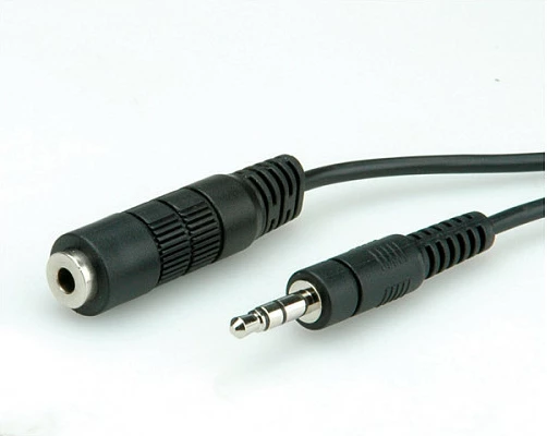 Kablë zgjatëse audio ROLINE 3.5mm mashkull-femër, 10 m, e zezë