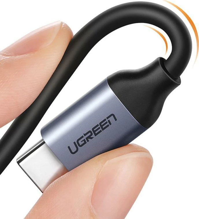 Adapter AV Ugreen CM231 USB-C në 3.5mm + USB-C, PD/QC 30W, gri