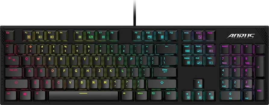 Tastierë mekanike Gigabyte AORUS K1, Cherry MX Red, RGB, full-size, e zezë