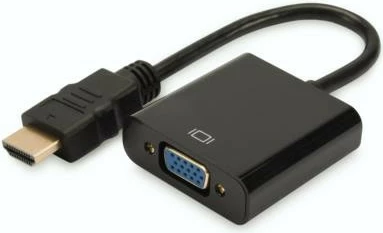 Adapter HDMI në VGA Digitus DA-70461 me audio 3.5mm, i zi