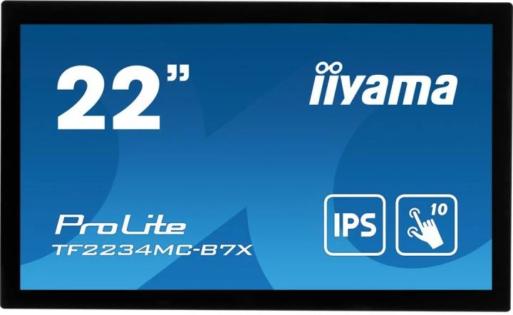 Monitor me prekje open-frame, iiyama ProLite TF2234MC-B7X, 22" Full HD IPS, 10 pika prekje, IP65, zi