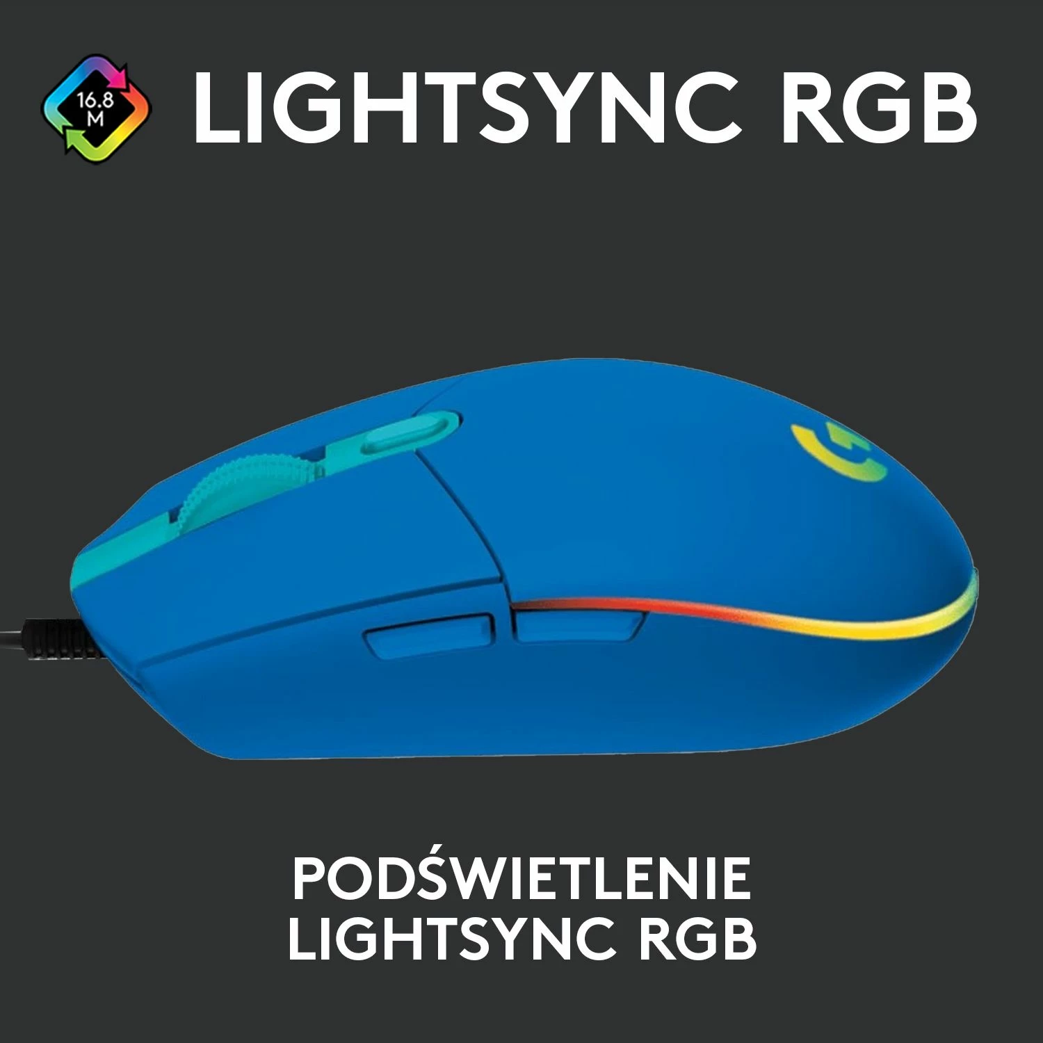 Maus Logitech G102 Lightsync 910-005801, me kabllo USB, 8000 DPI, RGB, 6 butona, blu