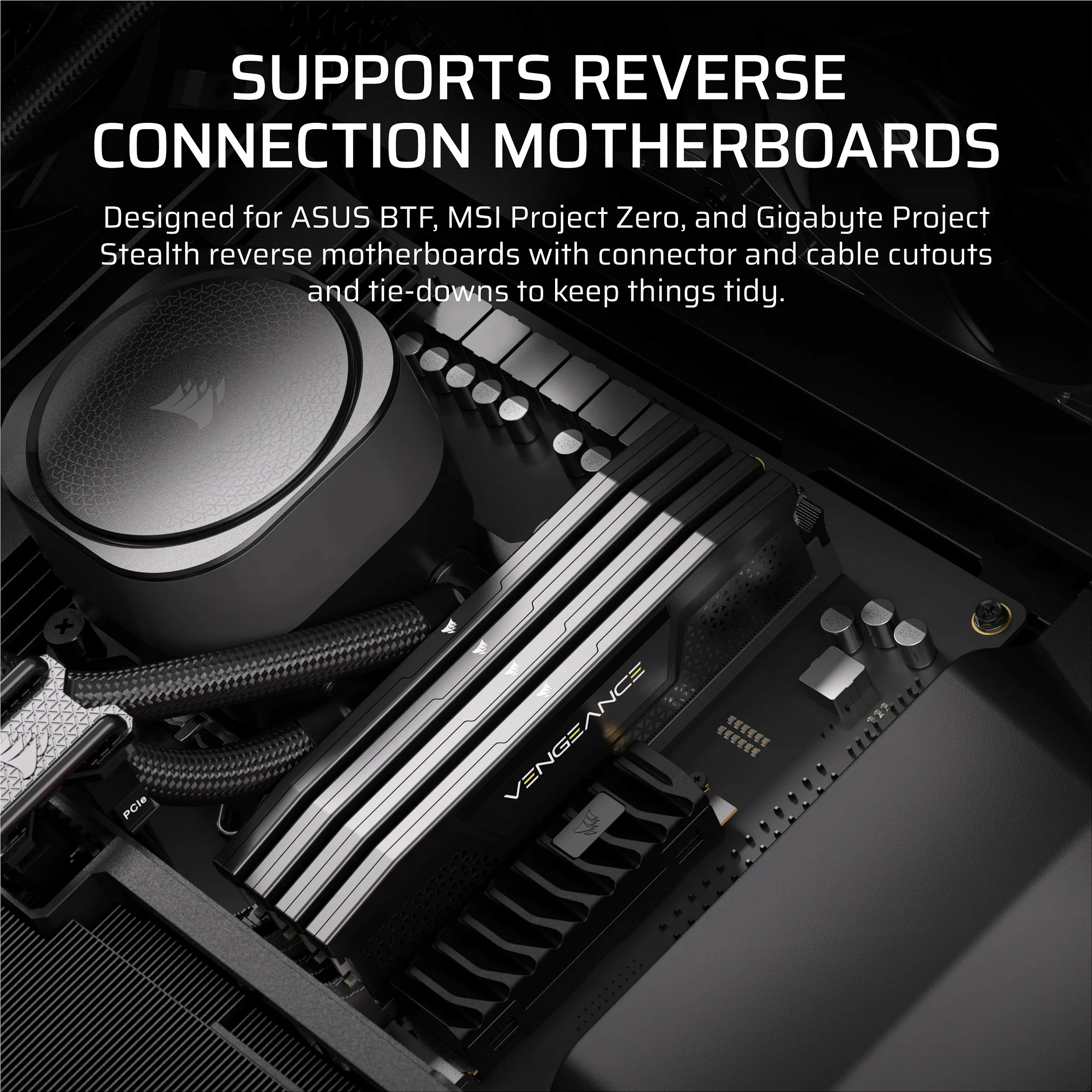 Kasë Corsair FRAME 5000D RS, Midi Tower, ATX/EATX/micro ATX/Mini-ITX, xham i temperuar, e zezë