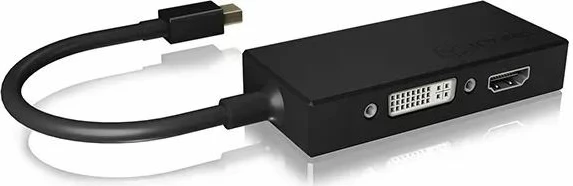 Adapter video ICYBOX IB-AC1032 Mini DisplayPort në DVI/HDMI/VGA 3-në-1 4K, i zi