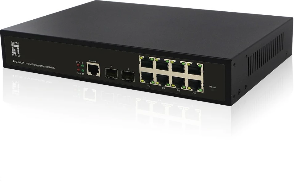 Switch LevelOne KILBY 10-Port L2 Managed Gigabit, 2 x SFP, Rack mounting