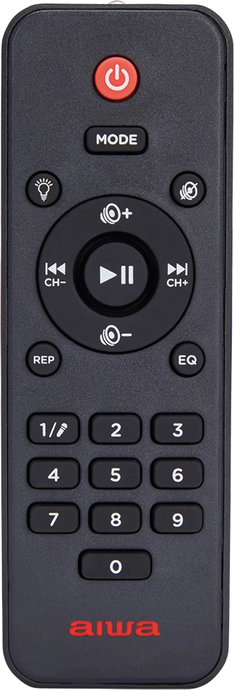 Altoparlant portativ Bluetooth Aiwa KBTUS-100, 16 W RMS HyperBass, TWS, RGB, karaoke, set me mikrofon e telekomandë, i zi