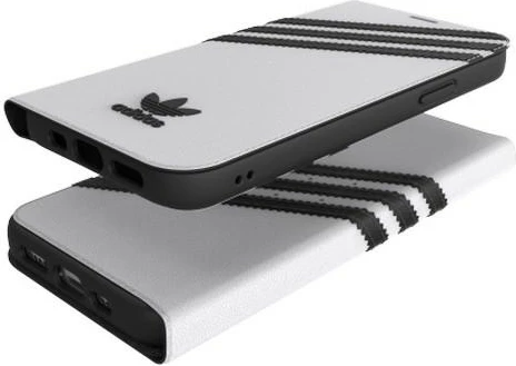 Mbështjellës Adidas OR Booklet Case PU për iPhone 12/12 Pro 6.1", bardhë dhe zi