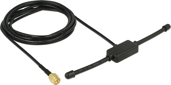 Antenë DeLOCK 89495, 433 MHz, 3 dBi, SMA Male, kabllo 2 m, e zezë