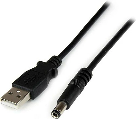 Kabllo energjie USB StarTech, USB-A në 5.5mm DC Barrel Type N, 1m, e zezë