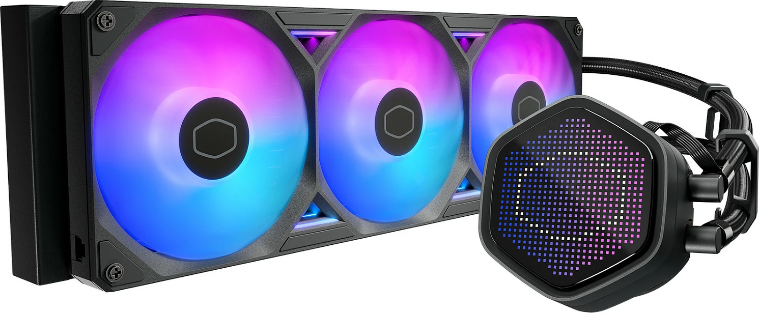 Ftohës uji AiO Cooler Master ML360 Atmos II Pixel LED, 360mm, 3x120mm RGB, i zi