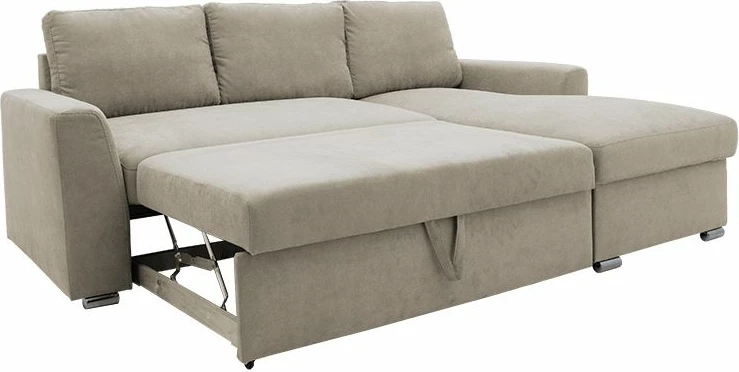 Kënd divan-krevat Belle, këndi majtë, bezhë, 236x164x88cm