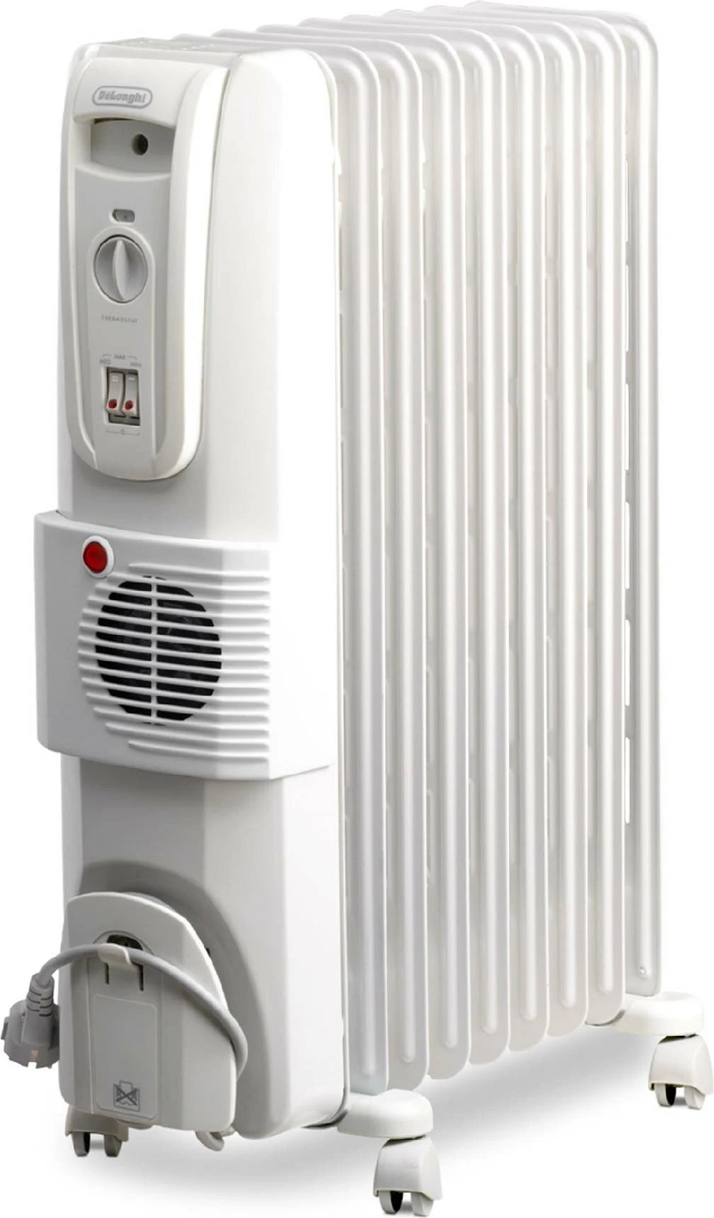 Radiator me vaj elektrik, DeLonghi KH770925V, 2500W, 9 elemente, me ventilator, bardhë