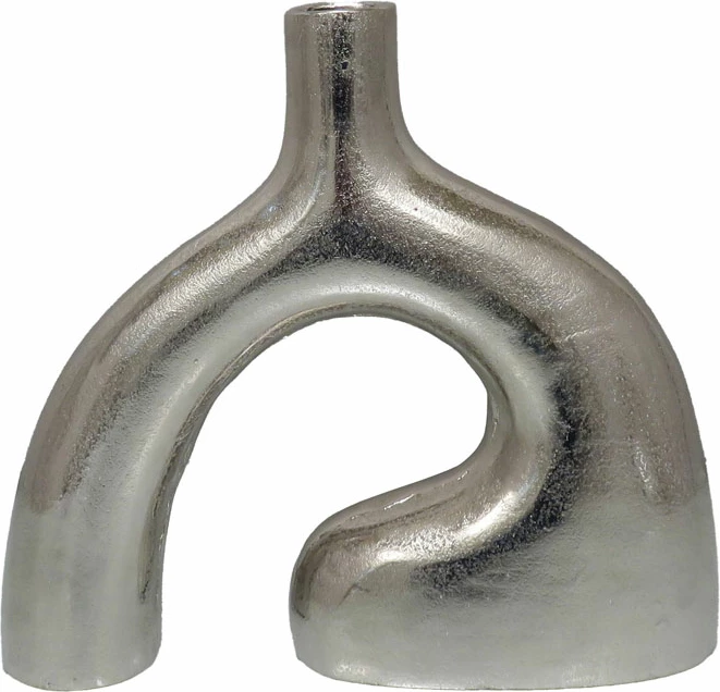 Vazo dekorative CALAN, alumin, ngjyrë argjendi, 34x8x31cm