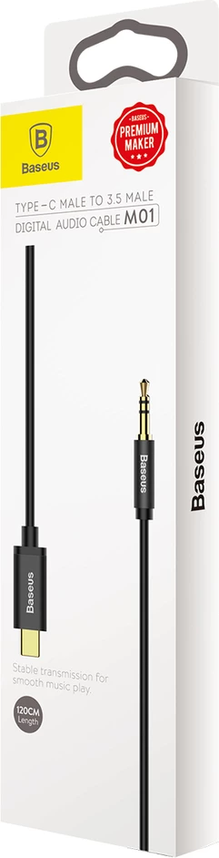 Kabllo audio Baseus CAM01-01, 1.2m, USB Type-C në 3.5mm, e zezë