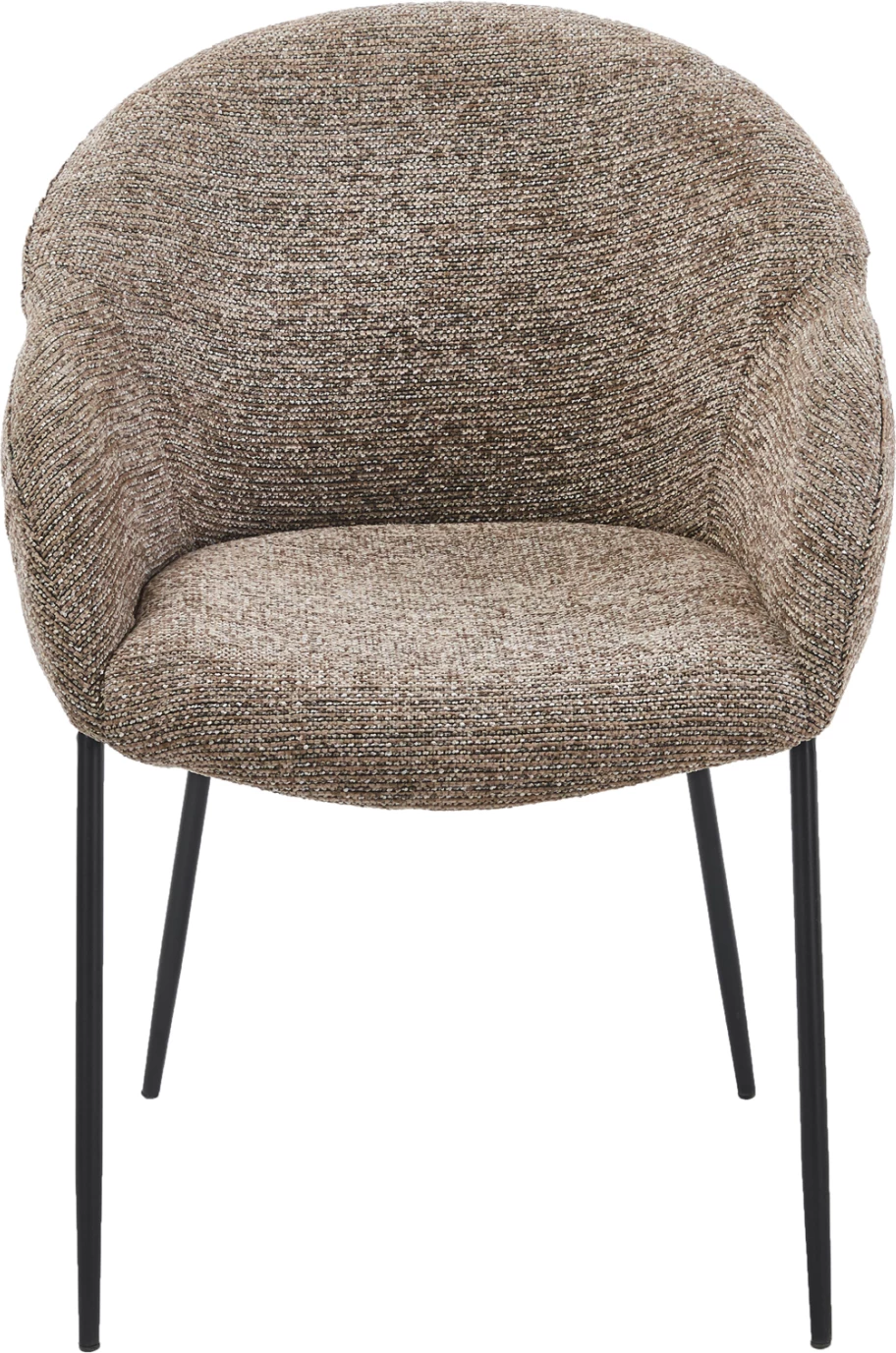 Karrige ngrënie DRENNY, set prej 2 copë, material taupe, këmbë metalike të zeza, 62x62x87cm