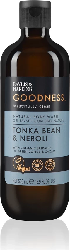 Xhel për dush Bayliss & Harding GOODNESS TONKA BEAN & NEROLI, 500 ml 