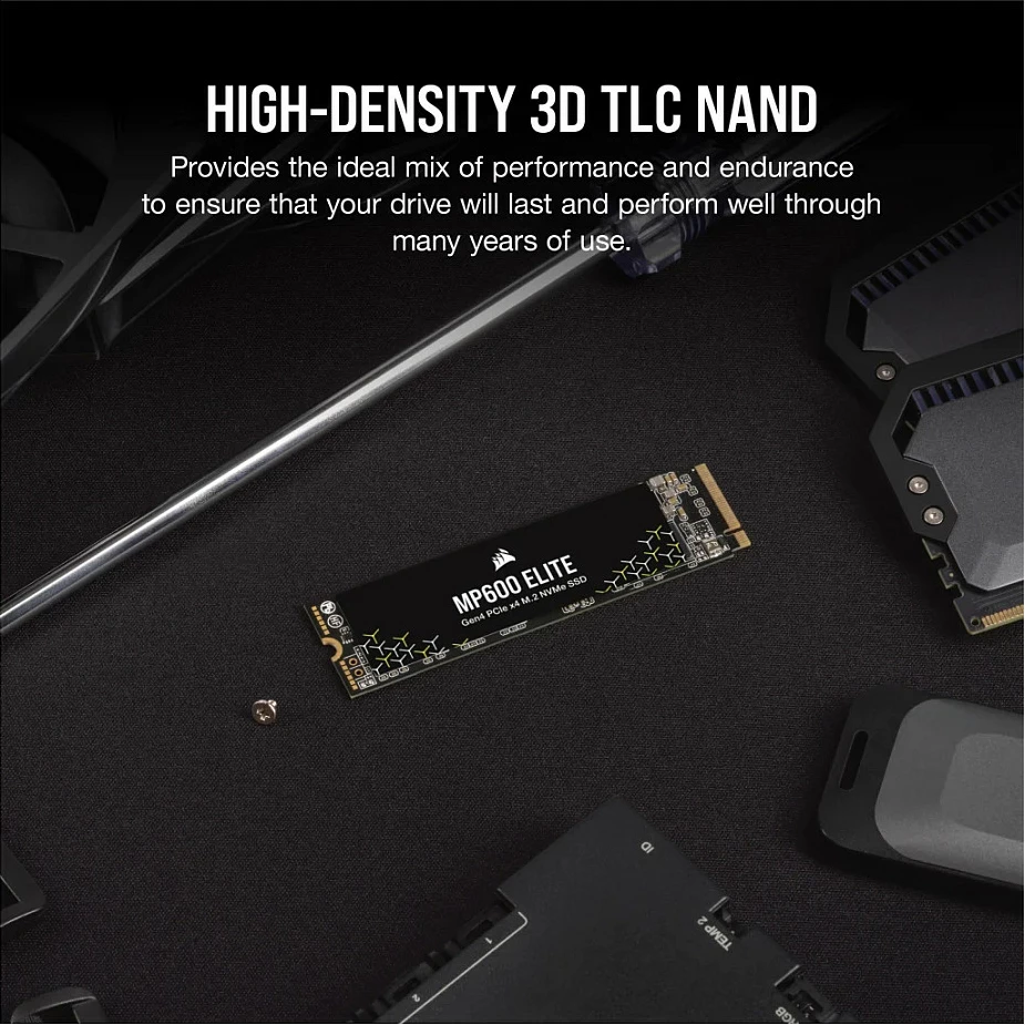 SSD Corsair MP600 ELITE, 1TB, M.2 NVMe PCIe 4.0, 2280, e zezë