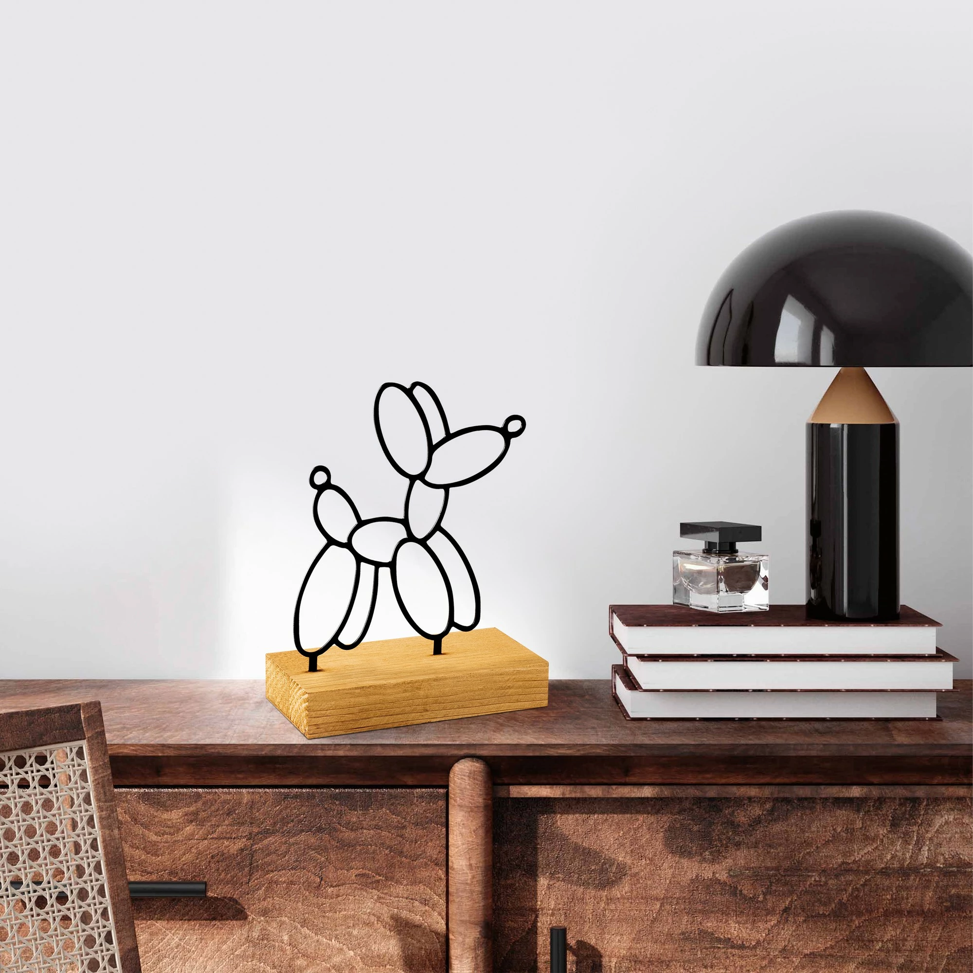 Objekt dekorativ Aberto Design Swell, ngjyrë druri dhe e zezë