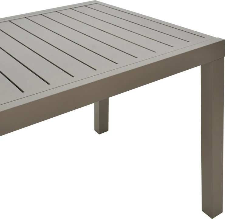 Tavolinë e zgjatshme Lafla, alumin, ngjyrë shampanje, 160-240x90x75cm