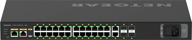 Switch NETGEAR GSM4230P-100EUS, 30 porta Gigabit, PoE+, Managed, 1U, e zezë