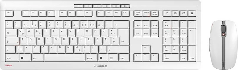 Tastierë dhe maus Cherry Stream Desktop, Wireless, QWERTZ, Bardhë