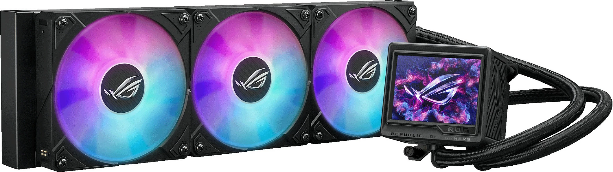 Ftohës uji all-in-one ASUS ROG Ryujin III 360 ARGB Extreme, 3x12cm, ekran LCD, i zi