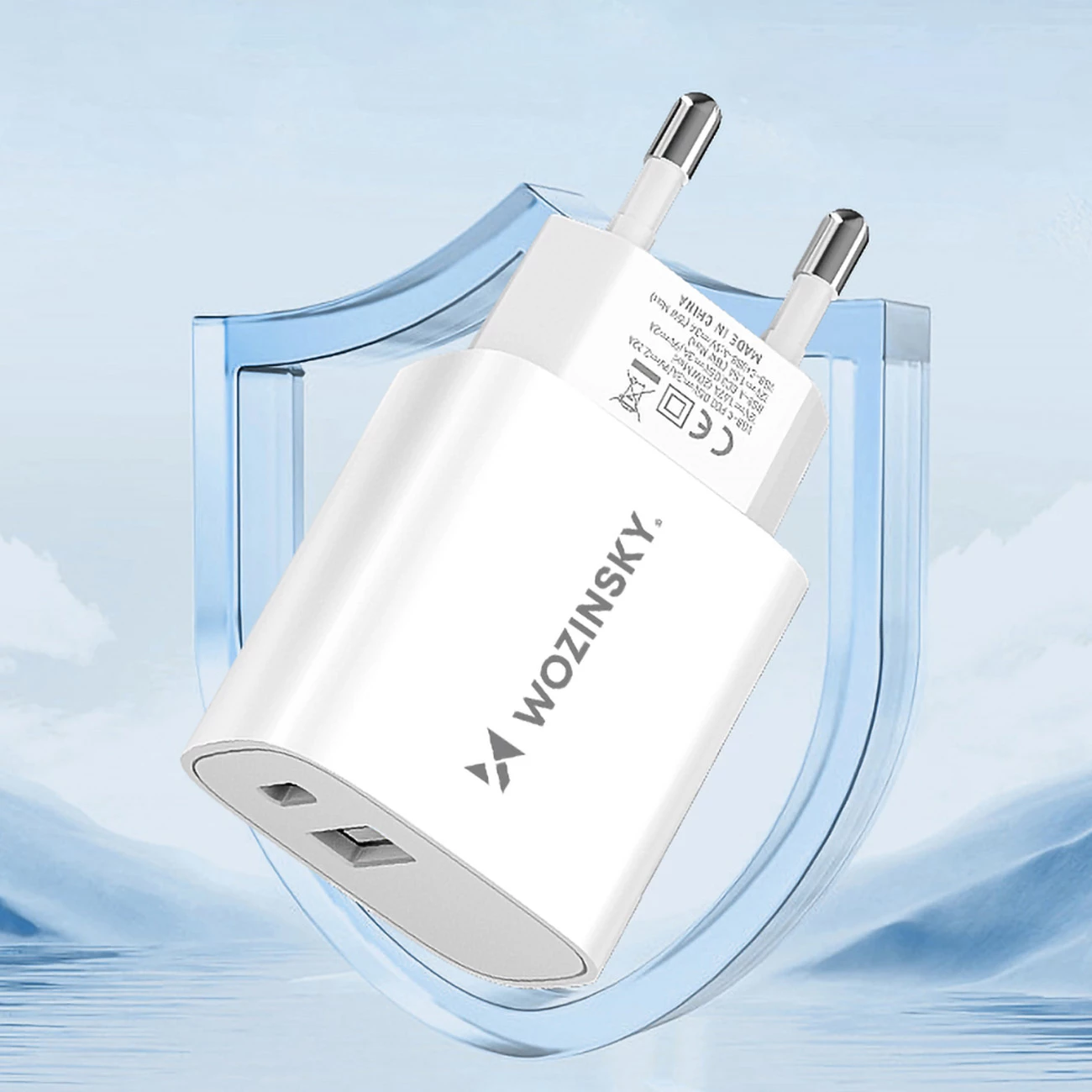 Karikues muri Wozinsky WGWCW, 20W, 2 porta USB-A/USB-C, i bardhë