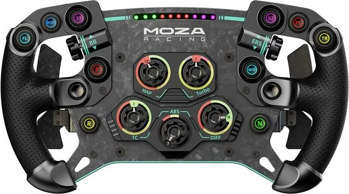 Timon gaming MOZA Racing GS V2P RS056 për PC, fibra karboni, 300mm, me butona të ndriçuar