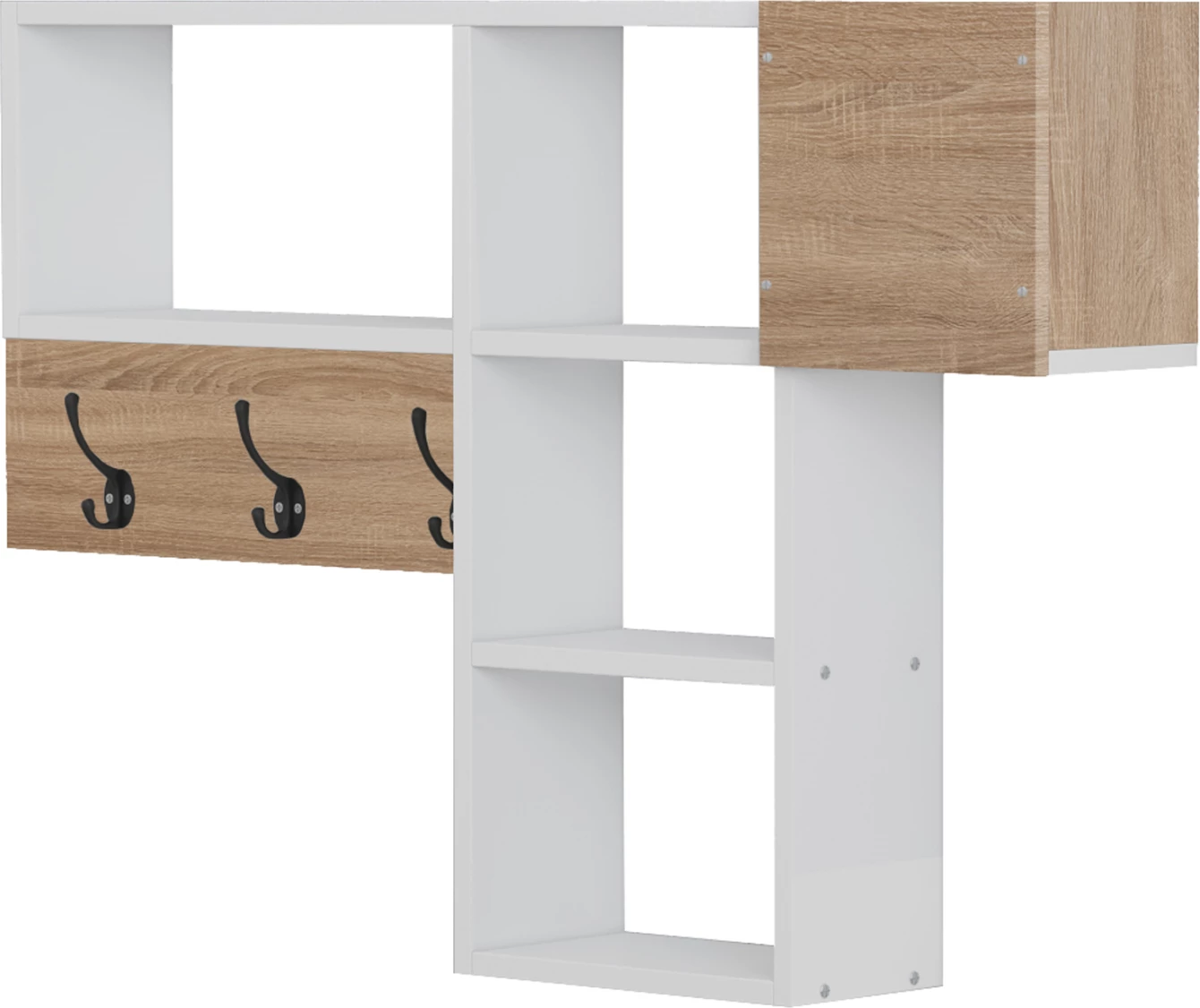 Varëse hyrëse me rafte HARLAN FH8973.12, melaminë Sonoma-Bardhë, 99.5x15x61H cm