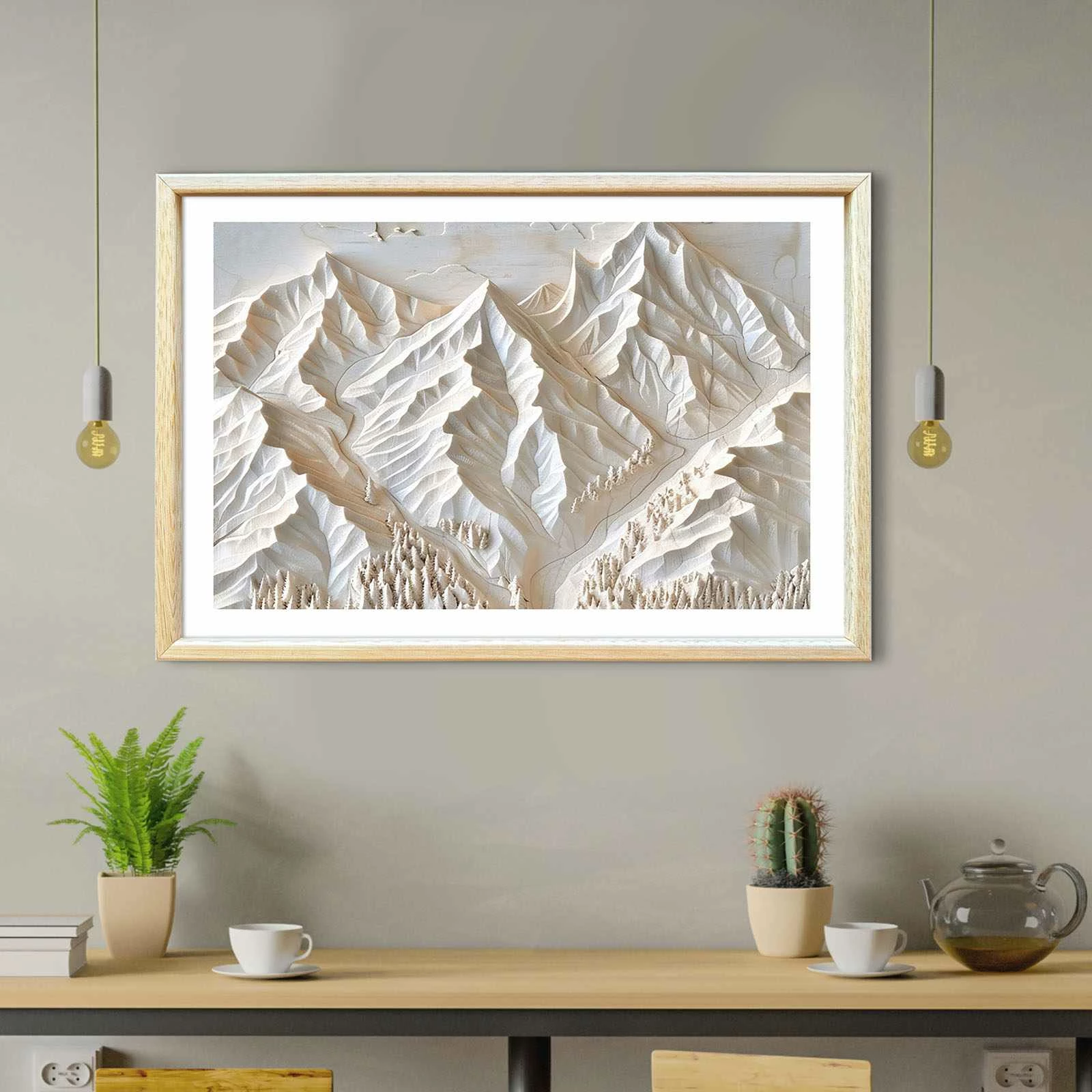 Pikturë dekorative me kornizë MDF Wallity, Ahswabisabi-028, 62x92cm