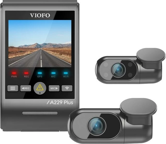 Video regjistrues veture Viofo A229 Plus 3CH, 2K + 2K + 1080p, WiFi, GPS, i zi, set me 3 kamera