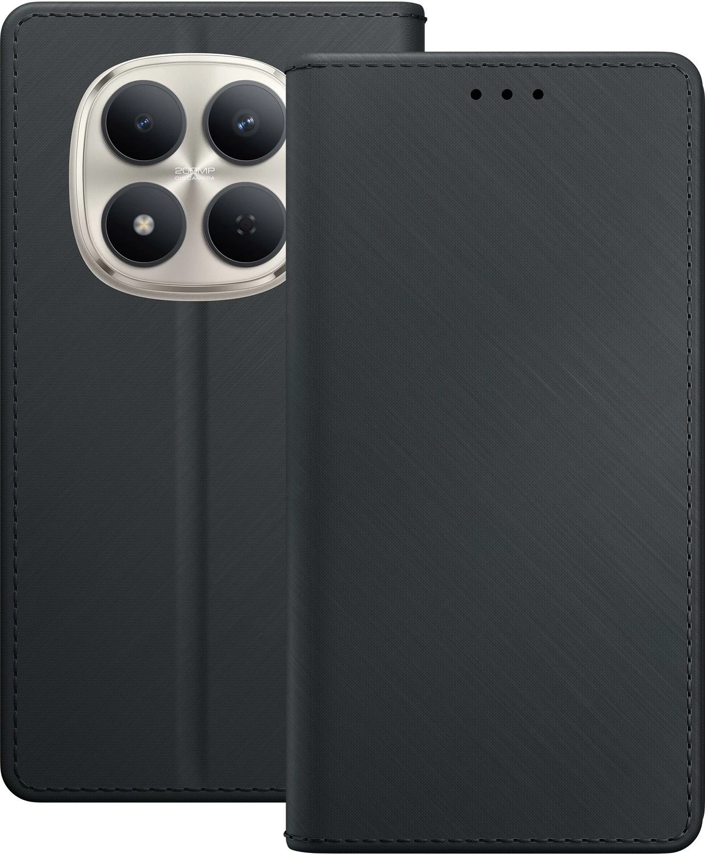 Mbështjellës me kuletë 3mk Wallet Case për Xiaomi Redmi Note 15 Pro, xhepa për 3 karta, mbyllje magnetike, funksion stand, zi