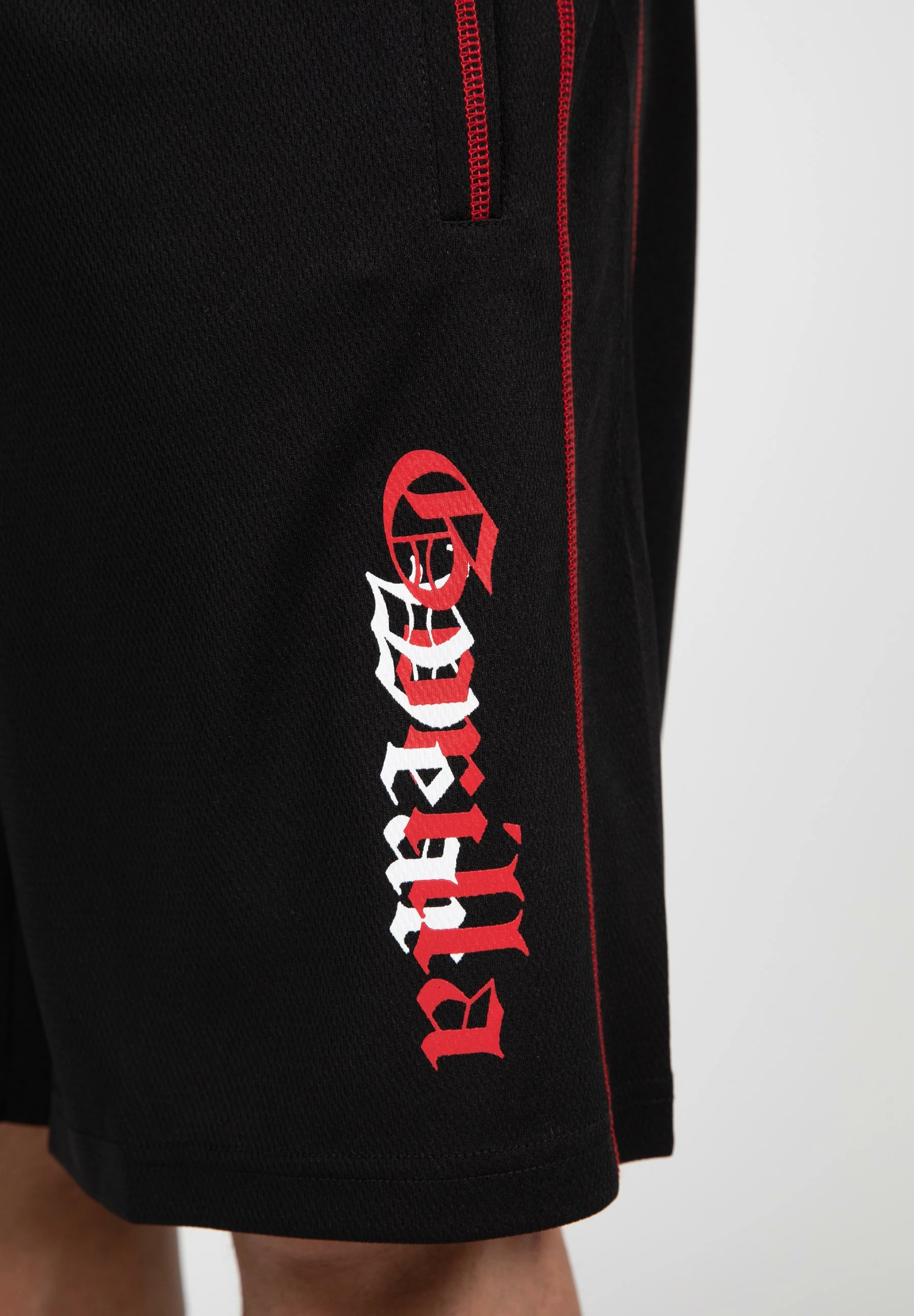 Marlow Mesh Shorts - Black/Red 