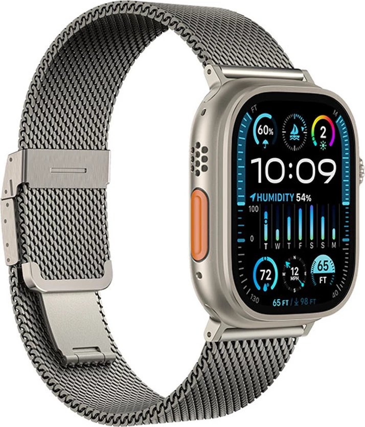 Rrip ore AmazingThing Titan Premium Metal Band për Apple Watch 38/40/41/42/44/45/46/49 mm, argjend