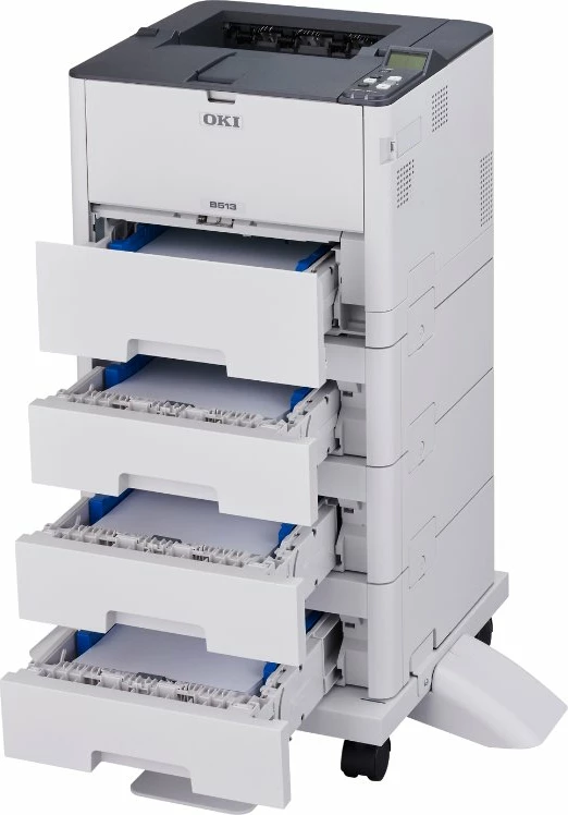 Printer laser OKI B513dn A4 1200x1200 DPI, monokrom, duplex, LAN gigabit, 512 MB, gri/bardhë